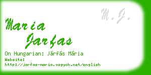 maria jarfas business card